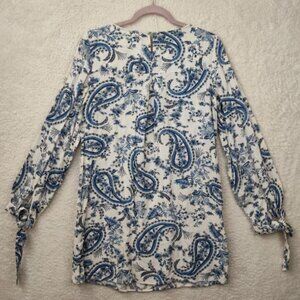 💎NWOT H&M Blue Shades/White Paisley Tunic Dress